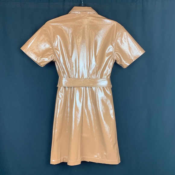 🌹NWT. Bershka Faux Vinyl Dress with belt. Size XS - Picture 5 of 8